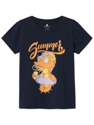 μπλούζα κοντομάνικη name it nmf janine 13226048-dark sapphire κορίτσι