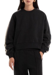 μπλούζα μακρυμάνικη franklin & marshall sweatshirt jw5021.000.2000p01-980-black γυναικείο
