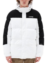 μπουφάν emerson hooded puffer 232.em10.57-white-black ανδρικό