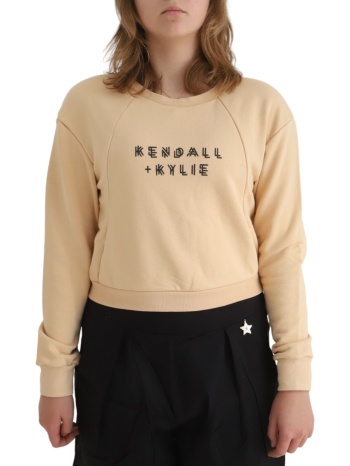μπλούζα μακρυμάνικη kendal + kylie crew neck destroyed σε προσφορά