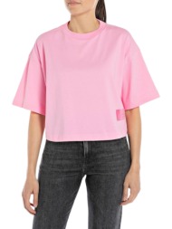 μπλούζα κοντομάνικη replay piece dyed heavy w3798m.000.23608p-367-candy pink γυναικείο