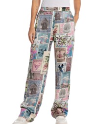 παντελόνι υφασμάτινο replay all over printed w8108 .000.74948-010 γυναικείο