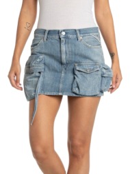 φούστα replay jean mini με τσέπες w9934 .000.794 675-010 γυναικείο