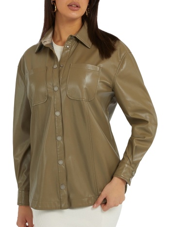 πουκάμισο μακρυμάνικο guess carola faux leather σε προσφορά