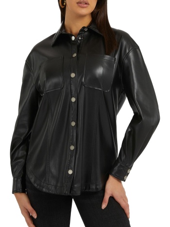 πουκάμισο μακρυμάνικο guess carola faux leather σε προσφορά