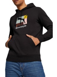 μπλούζα μακρυμάνικη puma classics brand love hoodie fl 621341-01 ανδρικό