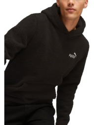 μπλούζα μακρυμάνικη puma ess elevated sherpa hoodie 675982-01 ανδρικό