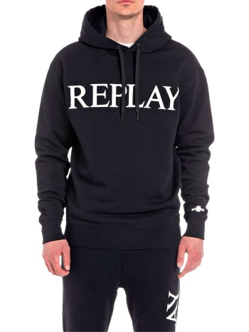 μπλούζα μακρυμάνικη replay piece dyed cotton fleece σε προσφορά