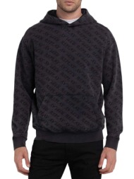 μπλούζα μακρυμάνικη replay overdyed all over printed fleece m6719.000.74052-099 ανδρικό