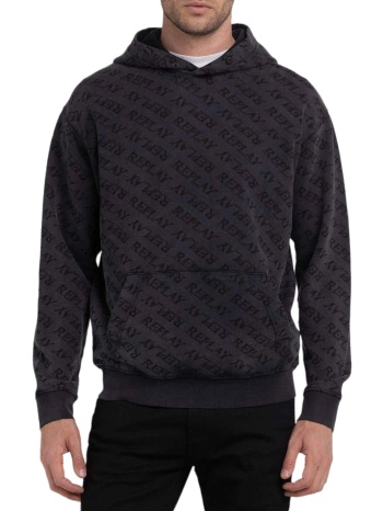 μπλούζα μακρυμάνικη replay overdyed all over printed fleece σε προσφορά