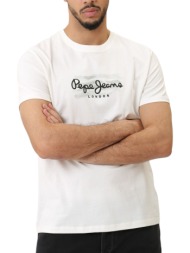 μπλούζα κοντομάνικη pepe jeans drop 0 castle pm509204-837-chalk white ανδρικό