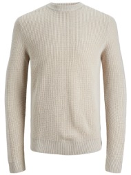 μπλούζα μακρυμάνικη jack & jones jcoblack knit bf 12245216-moonbeam ανδρικό