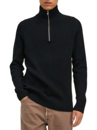 μπλούζα μακρυμάνικη jack & jones jprccperfect knit half zip sn 12216768-black ανδρικό