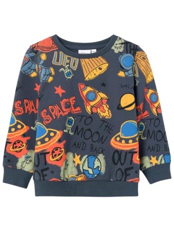 μπλούζα μακρυμάνικη name it nelson sweat 13221572-india ink σε προσφορά