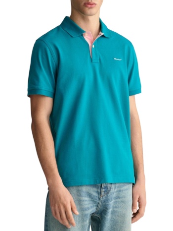 μπλούζα polo gant contrast pique rugger με logo σε προσφορά