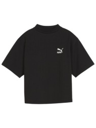 μπλούζα κοντομάνικη puma classics ribbed relaxed mock 624263-01 γυναικείο