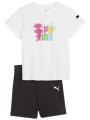 αθλητικό σετ puma x trolls minicats tee & shorts 624839-02 unisex παιδικό