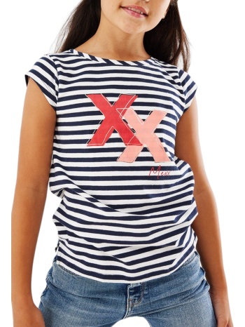 μπλούζα κοντομάνικη mexx striped artwork zn2160023g-navy σε προσφορά