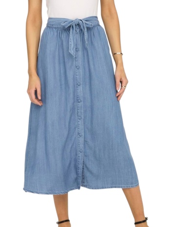 φούστα only onllaia midi dnm qyt 15291712-light blue denim σε προσφορά