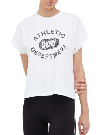 μπλούζα κοντομάνικη dkny varsity logo cropped dp3t9253-wht σε προσφορά