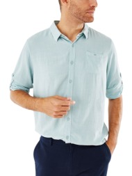 πουκάμισο μακρυμάνικο mexx linen ji1509023m-grey mint ανδρικό