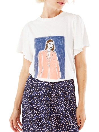 μπλούζα κοντομάνικη mexx fluttersleeve tu2131023w-off white σε προσφορά