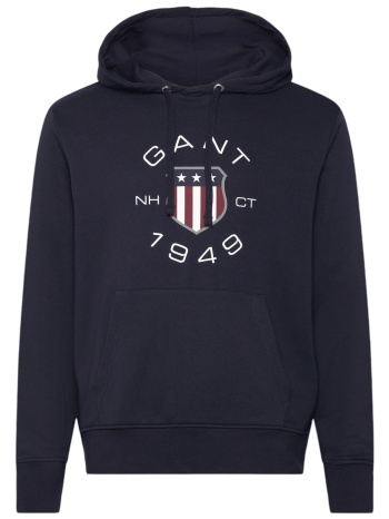 μπλούζα μακρυμάνικη gant φούτερ hoodie 2015087-433-evening σε προσφορά