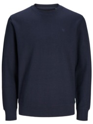 μπλούζα μακρυμάνικη jack & jones jprblarowan structured sweat crew neck 12259351-night sky ανδρικό