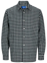 πουκάμισο μακρυμάνικο jack & jones jorjoshua flannel check 12260776-forest night ανδρικό