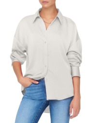 πουκάμισο μακρυμάνικο only onlmarta oversize satin 15303447-cloud dancer γυναικείο