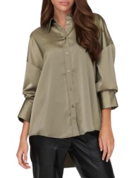 πουκάμισο μακρυμάνικο only onlmarta oversize satin 15303447-weathered teak γυναικείο