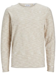 μπλούζα μακρυμάνικη jack & jones jjslub knit ps24 12248825-crockery - twisted ανδρικό
