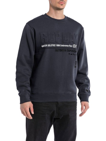 μπλούζα μακρυμάνικη replay bonded co/pl fleece σε προσφορά