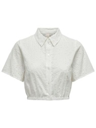 πουκάμισο κοντομάνικο only onlkala alicia short emb life wvn 15319138-cloud dancer γυναικείο