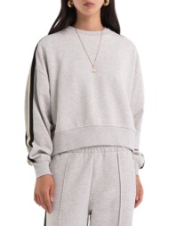 μπλούζα μακρυμάνικη franklin & marshall sweatshirt jw5021.000.2000p01-dm01-ash grey melange γυναικεί