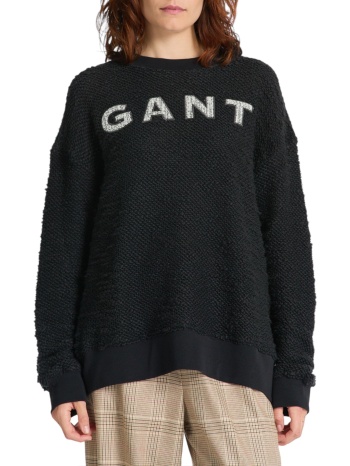 μπλούζα μακρυμάνικη gant rel boucle applique c-neck sweat σε προσφορά