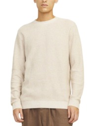 πουλόβερ jack & jones jprcclucas structure knit crew neck 12259647-pure cashmere ανδρικό