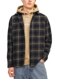 πουκάμισο μακρυμάνικο jack & jones jorfrderiksberg flannel 12260660-sky captain ανδρικό
