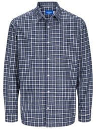 πουκάμισο μακρυμάνικο jack & jones jorjoshua flannel check 12260776-nightshadow blue ανδρικό