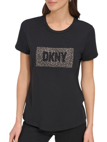 μπλούζα κοντομάνικη dkny logo με στρας p4rhywna-blk-black σε προσφορά