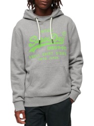 μπλούζα μακρυμάνικη superdry ovin neon vl hoodie m2013391a-07q ανδρικό