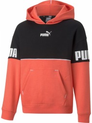 μπλούζα μακρυμάνικη puma puma power colorblock hoodie fl 670205-35
