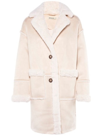 παλτό 24 colours με γούνινες λεπτομέρειες 90477-beige σε προσφορά
