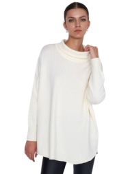 μπλούζα μακρυμάνικη ale πλεκτή oversized 8p19386e-vanilla γυναικείο