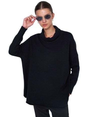 μπλούζα μακρυμάνικη ale πλεκτή oversized 8p19386e-black σε προσφορά