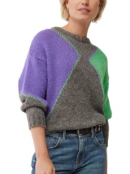 πουλόβερ mexx round neck knitted ic0993026-01w-mid grey melee γυναικείο