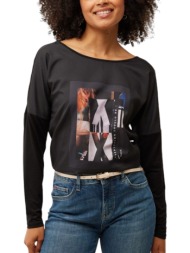 top mexx woven front tu2006026w-black γυναικείο