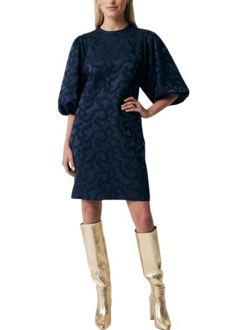 φόρεμα mexx jacquard puff sleeve xc0638036w-navy γυναικείο σε προσφορά