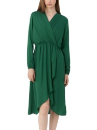 φόρεμα mexx satin look wrap fl0640036w-dark green γυναικείο