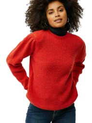 πουλόβερ mexx round neck puff sleeve jo0959026w-bright orange γυναικείο